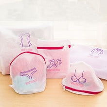 Load image into Gallery viewer, Zippered Mesh Laundry Wash Bags Foldable Delicates Lingerie Bra Socks Underwear Washing Machine Clothes Protection Net Basket